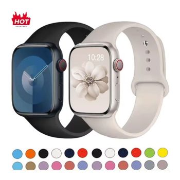 Silicone Band For Apple Watch strap 44mm 45mm 40mm 41mm 42-38mm 45 mm sport bracelet iwatch series 8 7 6 5 4 3 SE 9 Ultra 2 49mm