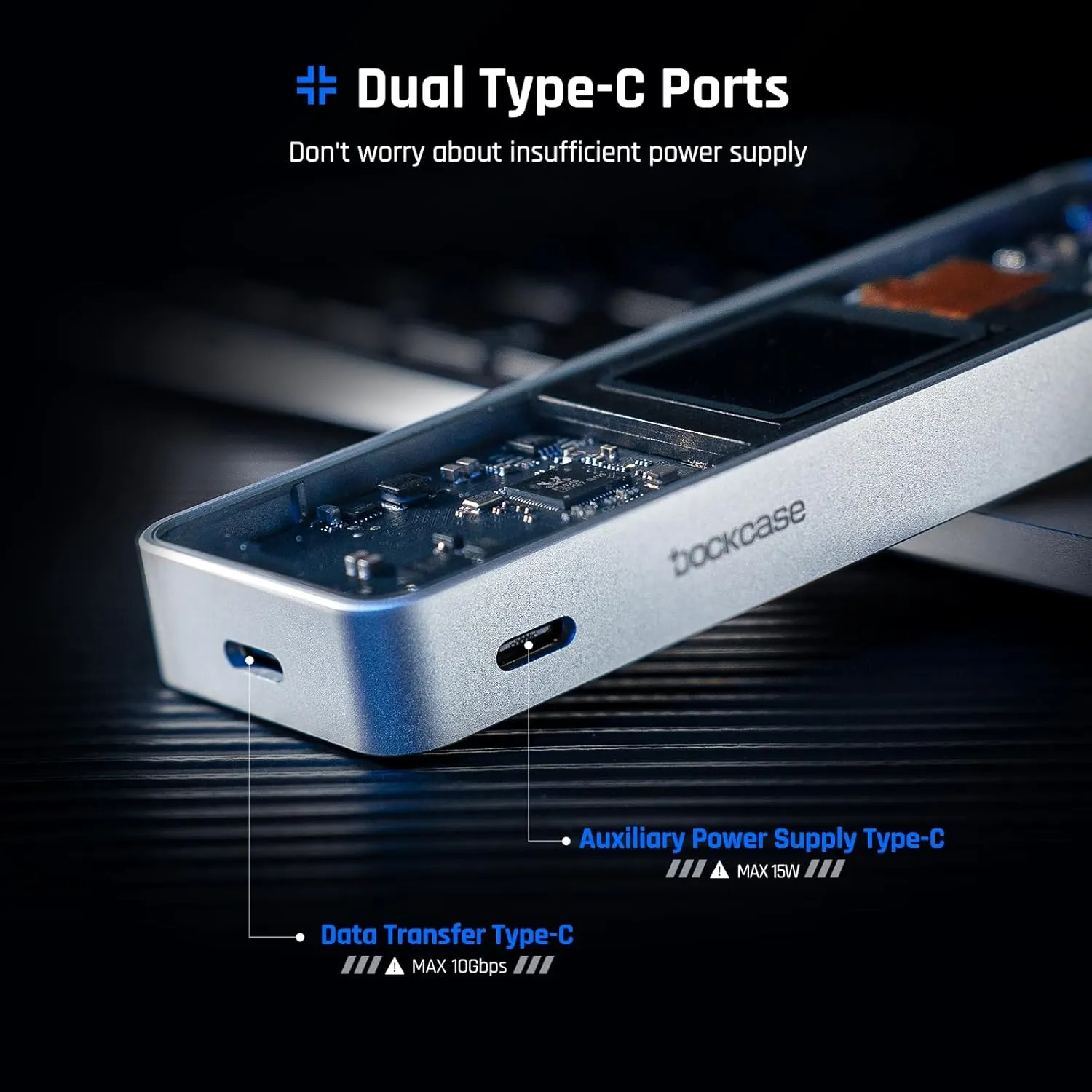 Dockcase-Explorer-Edition-Smart-M.2-NVMe-SSD-Enclosure-Pro-Glossy-Silver2