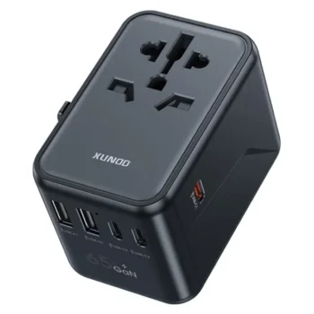 XUNDD XDCH-072 65W 5 USB Ports Universal Travel Adapter (Black)