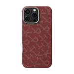 Pitaka Gold Red Classic Monogram Tactile Woven Case for iPhone 16 Pro & 16 Pro Max