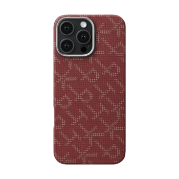 Pitaka Gold Red Classic Monogram Tactile Woven Case for iPhone 16 Pro & 16 Pro Max