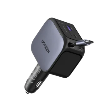 UGREEN Nexode Car Charger 145W with Retractable USB-C Cable